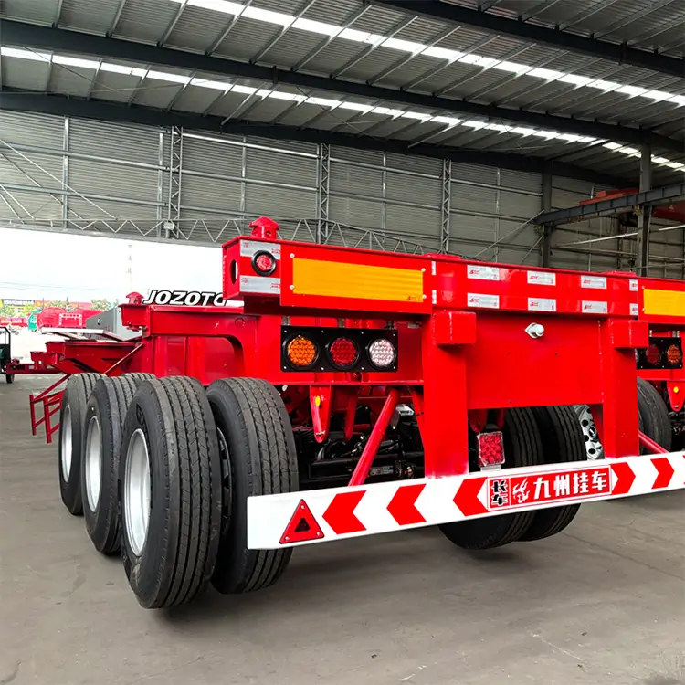 3 Axle 20ft Double Tire Container Skeleton Trailer-semi trailer-Shandong Jiuzhou Automobile Manufacturing Co., Ltd. 3 Axle 20ft Double Tire Container Skeleton Trailer-semi trailer-Shandong Jiuzhou Automobile Manufacturing Co., Ltd.