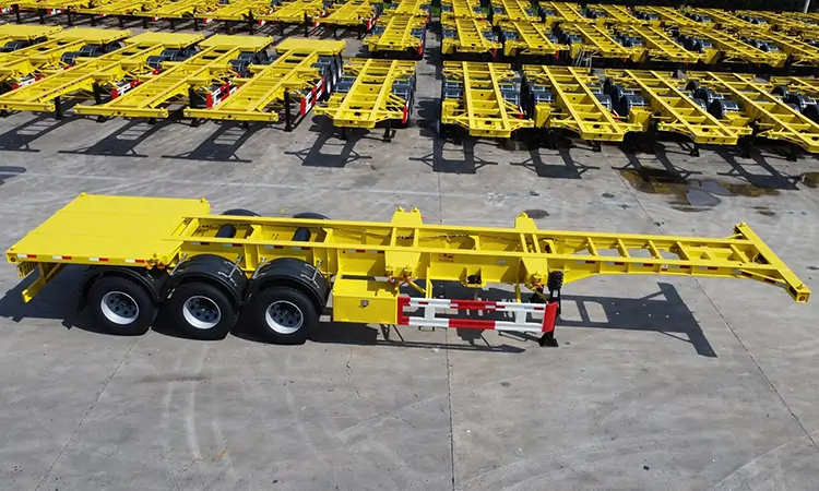3 Axles Container Chassis Truck Trailer-semi trailer-Shandong Jiuzhou Automobile Manufacturing Co., Ltd. 3 Axles Container Chassis Truck Trailer-semi trailer-Shandong Jiuzhou Automobile Manufacturing Co., Ltd.