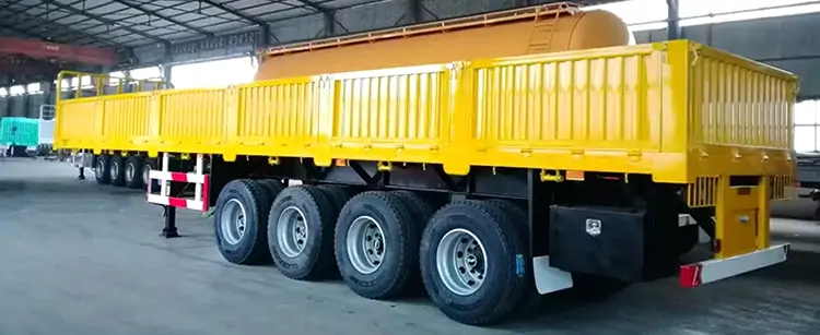 3 Axles 12m Side Wall Bulk Cargo 80 Ton Payload-semi trailer-Shandong Jiuzhou Automobile Manufacturing Co., Ltd.
