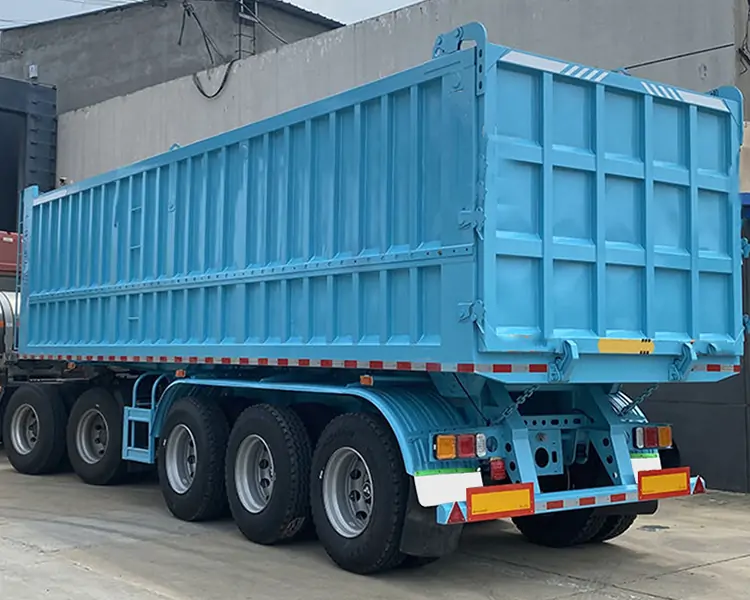 3-Axle 40cbm Stone Sand Transport Dump Semi Trailers-semi trailer-Shandong Jiuzhou Automobile Manufacturing Co., Ltd.