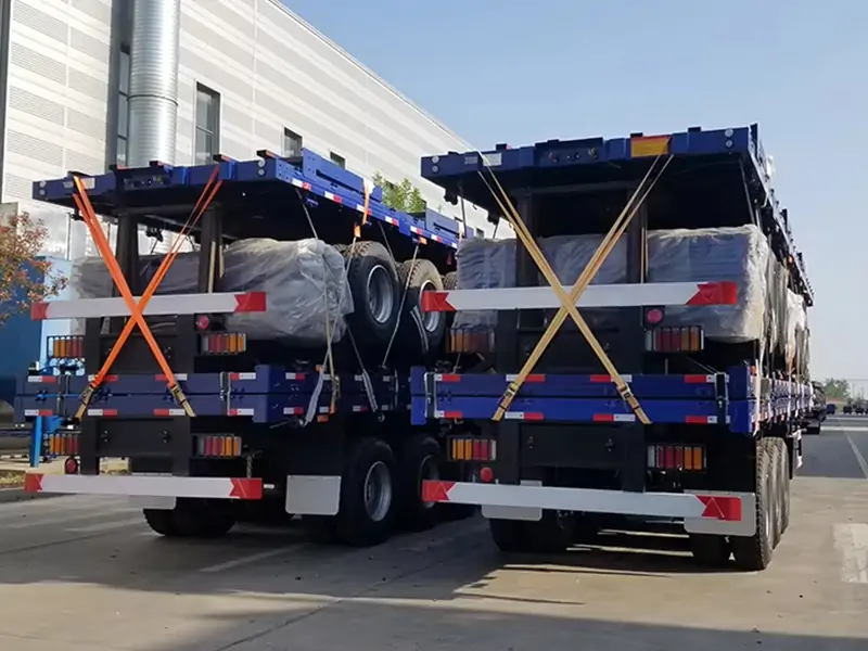 3 Axle Flatbed Semi-Trailer Shipped to Ghana-semi trailer-Shandong Jiuzhou Automobile Manufacturing Co., Ltd.