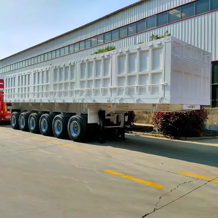 6 Axles 100 Cbm 100Ton Side Dump Trailer-semi trailer-Shandong Jiuzhou Automobile Manufacturing Co., Ltd.