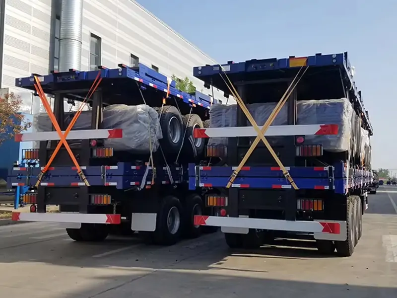 3 Axle Flatbed Semi-Trailer Shipment to Tanzania-semi trailer-Shandong Jiuzhou Automobile Manufacturing Co., Ltd.