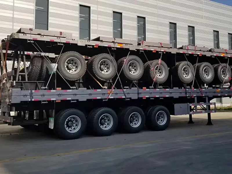 3 Axle Flatbed Semi-Trailer Shipped to Ghana-semi trailer-Shandong Jiuzhou Automobile Manufacturing Co., Ltd.