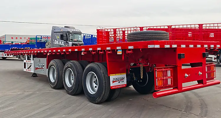 40ft Double Tyre Container Flatbed Trailer-semi trailer-Shandong Jiuzhou Automobile Manufacturing Co., Ltd.