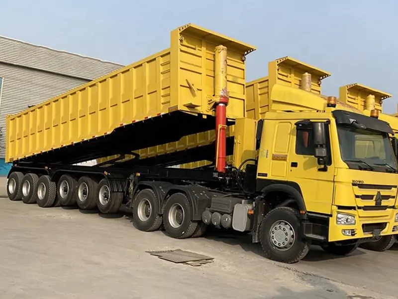 6 Axle Rectangular Rear-Unloading Semi-Trailer Shipped to Senegal-semi trailer-Shandong Jiuzhou Automobile Manufacturing Co., Ltd.