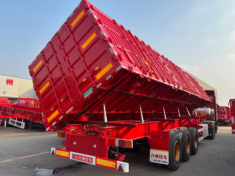 Side Dump Semi-Trailers to Ghana-semi trailer-Shandong Jiuzhou Automobile Manufacturing Co., Ltd. Side Dump Semi-Trailers to Ghana-semi trailer-Shandong Jiuzhou Automobile Manufacturing Co., Ltd.