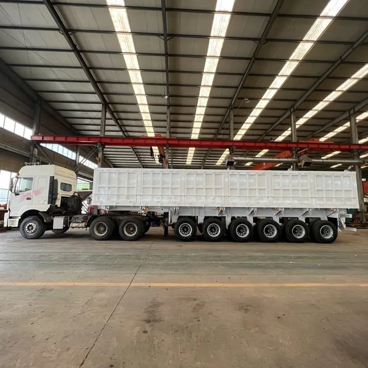 6 Axles Double Tyre Dump Semi Truck Trailer-semi trailer-Shandong Jiuzhou Automobile Manufacturing Co., Ltd.