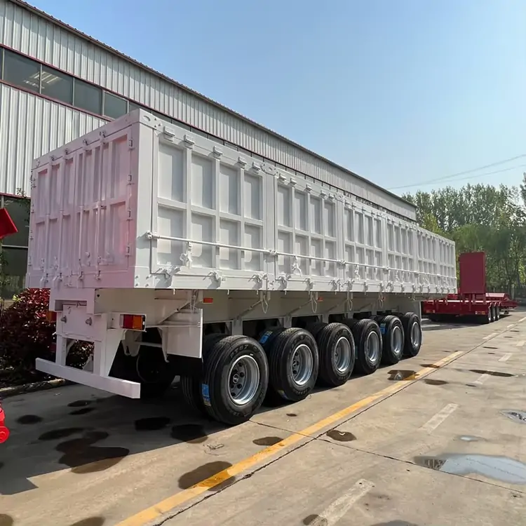 6 Axles Double Tyre Dump Semi Truck Trailer-semi trailer-Shandong Jiuzhou Automobile Manufacturing Co., Ltd.