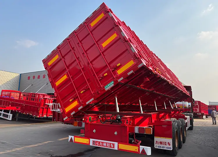 3 Axles Dump Semi Truck Trailer with ISO-semi trailer-Shandong Jiuzhou Automobile Manufacturing Co., Ltd.