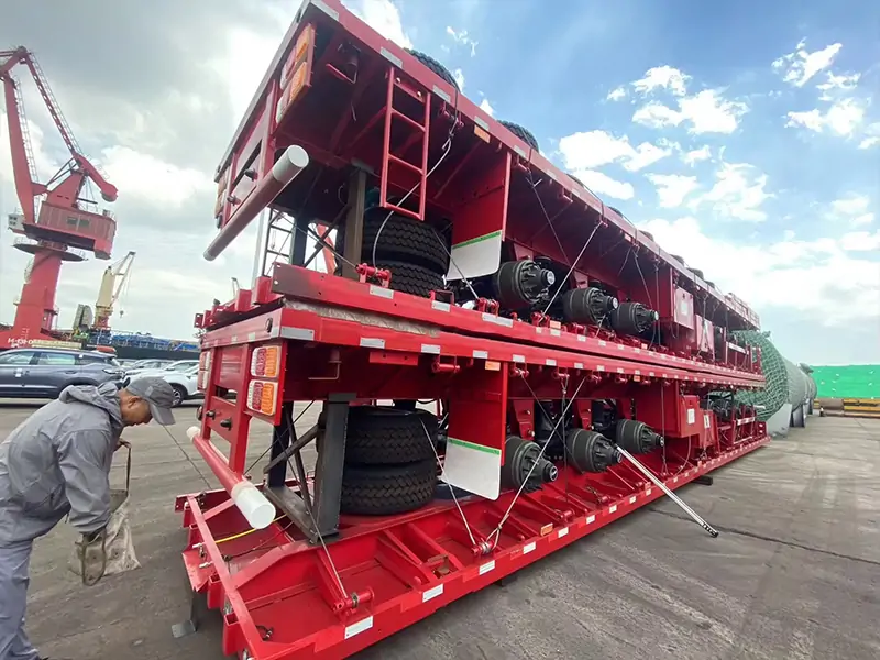 Flatbed Semi Trailer Shipment to Ghana-semi trailer-Shandong Jiuzhou Automobile Manufacturing Co., Ltd. Flatbed Semi Trailer Shipment to Ghana-semi trailer-Shandong Jiuzhou Automobile Manufacturing Co., Ltd.