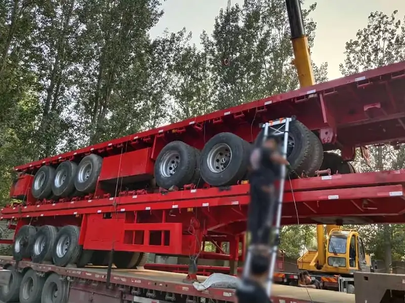 Flatbed Semi Trailer Shipment to Ghana-semi trailer-Shandong Jiuzhou Automobile Manufacturing Co., Ltd. Flatbed Semi Trailer Shipment to Ghana-semi trailer-Shandong Jiuzhou Automobile Manufacturing Co., Ltd.