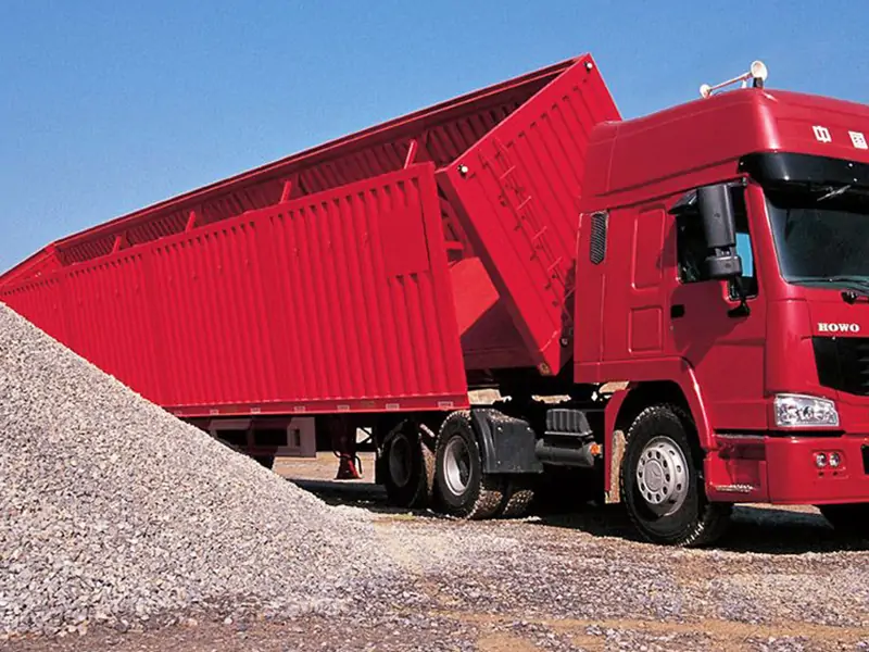 Side Dump Semi-Trailers Shipped to Guinea-semi trailer-Shandong Jiuzhou Automobile Manufacturing Co., Ltd.