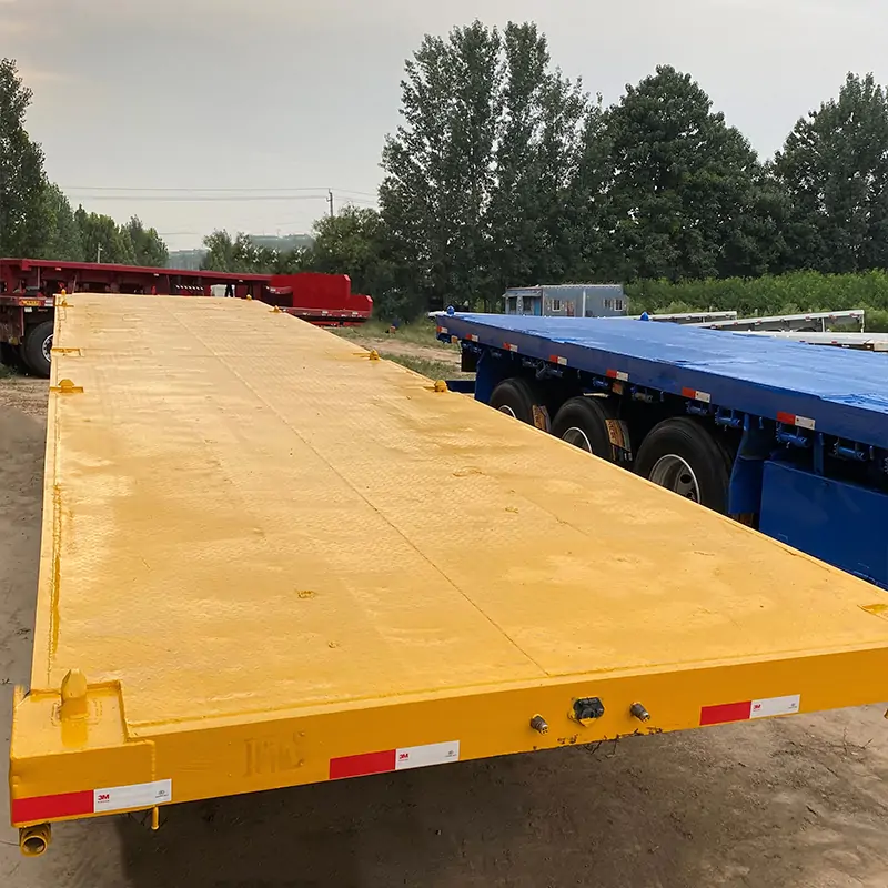 20FT Heavy Duty 3 Axle Flat Bed Semi Trailer-semi trailer-Shandong Jiuzhou Automobile Manufacturing Co., Ltd. 20FT Heavy Duty 3 Axle Flat Bed Semi Trailer-semi trailer-Shandong Jiuzhou Automobile Manufacturing Co., Ltd.