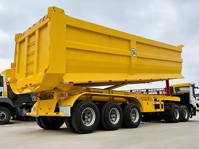Rear Dump Semi Trailer Shipment to Senegal-semi trailer-Shandong Jiuzhou Automobile Manufacturing Co., Ltd.