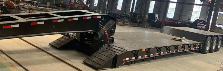 3 Axle 40Tons Low Bed Low Boy Semi-Trailers-semi trailer-Shandong Jiuzhou Automobile Manufacturing Co., Ltd.