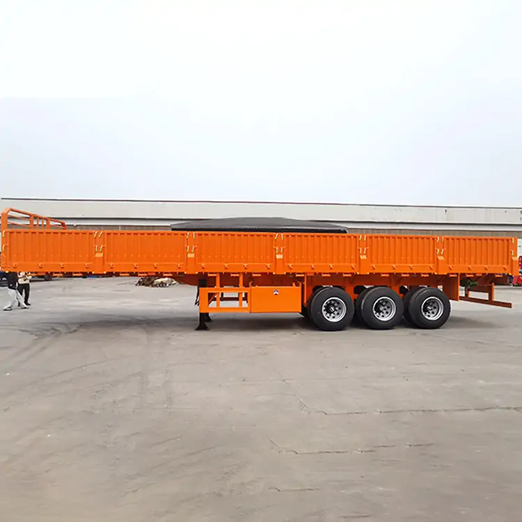 3 Axle Bulk Cargo Transportation Side Board Sidewall Semi-Traile-semi trailer-Shandong Jiuzhou Automobile Manufacturing Co., Ltd.