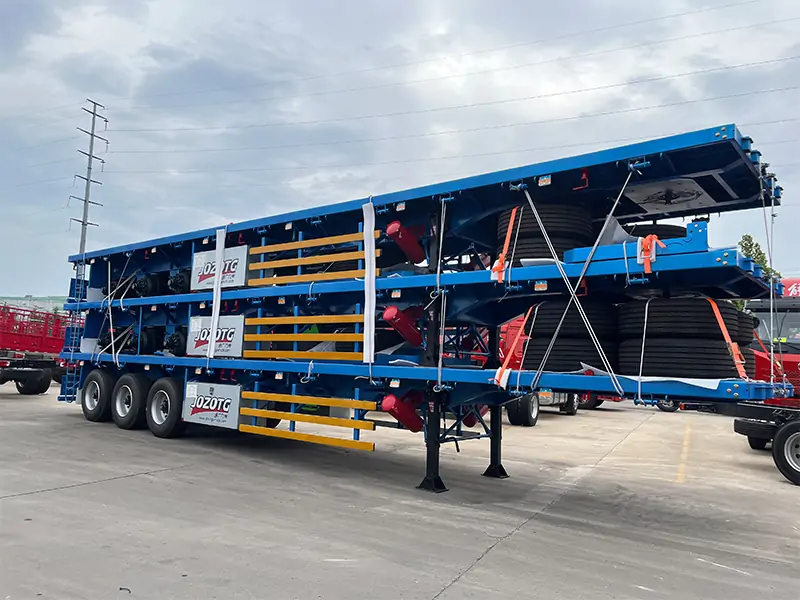 Bulk Shipment of 3 Axle Flatbed Semi Trailers to Saudi Arabia-semi trailer-Shandong Jiuzhou Automobile Manufacturing Co., Ltd. Bulk Shipment of 3 Axle Flatbed Semi Trailers to Saudi Arabia-semi trailer-Shandong Jiuzhou Automobile Manufacturing Co., Ltd.