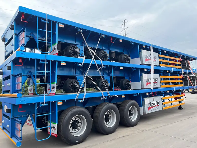 Bulk Shipment of 3 Axle Flatbed Semi Trailers to Saudi Arabia-semi trailer-Shandong Jiuzhou Automobile Manufacturing Co., Ltd. Bulk Shipment of 3 Axle Flatbed Semi Trailers to Saudi Arabia-semi trailer-Shandong Jiuzhou Automobile Manufacturing Co., Ltd.