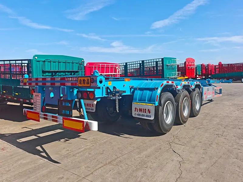 Shipment of 3 Axle Skeleton Semi Trailers to Indonesia-semi trailer-Shandong Jiuzhou Automobile Manufacturing Co., Ltd.