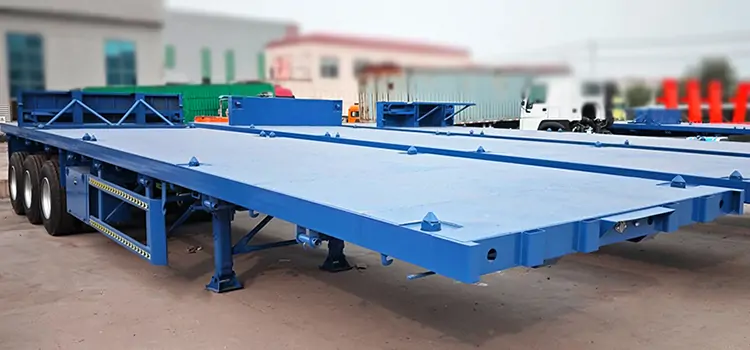 3 Axle 40 Ft Steel Flatbed Truck Trailer-semi trailer-Shandong Jiuzhou Automobile Manufacturing Co., Ltd. 3 Axle 40 Ft Steel Flatbed Truck Trailer-semi trailer-Shandong Jiuzhou Automobile Manufacturing Co., Ltd.