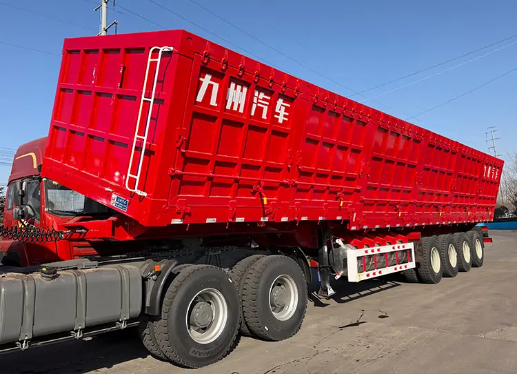 Heavy Duty Hydraulic Side Wall Dumper Truck Trailer-semi trailer-Shandong Jiuzhou Automobile Manufacturing Co., Ltd. Heavy Duty Hydraulic Side Wall Dumper Truck Trailer-semi trailer-Shandong Jiuzhou Automobile Manufacturing Co., Ltd.