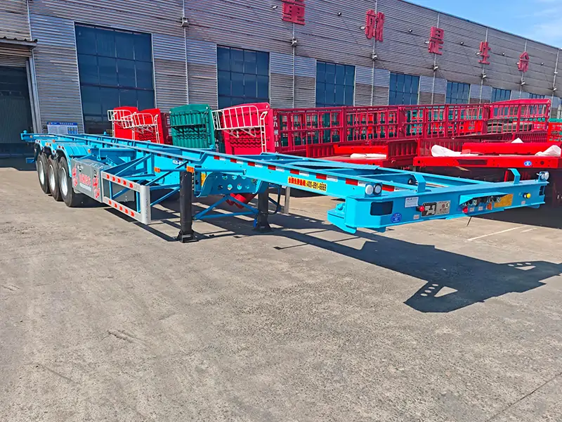 Shipment of 3 Axle Skeleton Semi Trailers to Indonesia-semi trailer-Shandong Jiuzhou Automobile Manufacturing Co., Ltd.