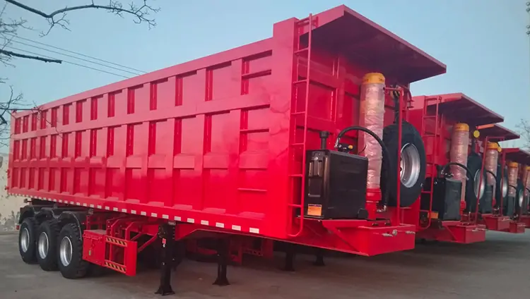 3-Axle 80 Cubic Steel Rear Dump Trailer-semi trailer-Shandong Jiuzhou Automobile Manufacturing Co., Ltd.