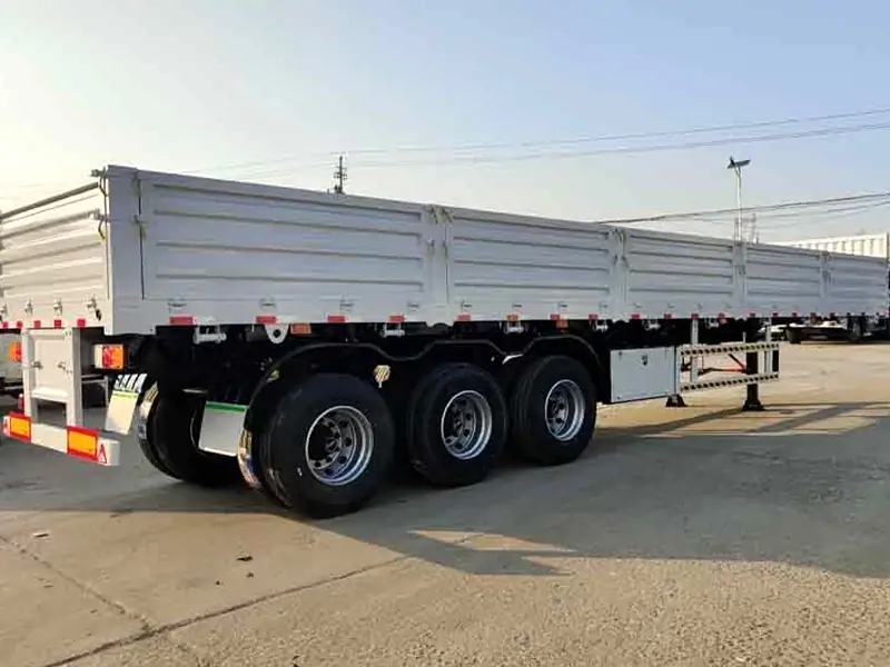New Launch High Strength Flat Side Semi Trailer | Robotic Welding & Anti-corrosion Design-semi trailer-Shandong Jiuzhou Automobile Manufacturing Co., Ltd.