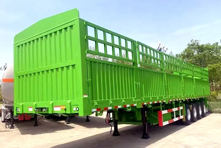 3-Axle 80 Ton Steel Fence Cargo Trailer-semi trailer-Shandong Jiuzhou Automobile Manufacturing Co., Ltd. 3-Axle 80 Ton Steel Fence Cargo Trailer-semi trailer-Shandong Jiuzhou Automobile Manufacturing Co., Ltd.