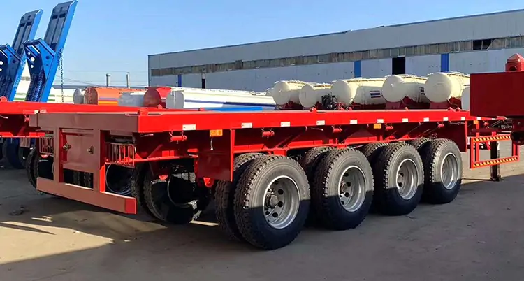 40-80 Tons 2 3 4 Axles Flatbed 20ft 40ft 45ft Container Semi Truck Trailer-semi trailer-Shandong Jiuzhou Automobile Manufacturing Co., Ltd. 40-80 Tons 2 3 4 Axles Flatbed 20ft 40ft 45ft Container Semi Truck Trailer-semi trailer-Shandong Jiuzhou Automobile Manufacturing Co., Ltd.
