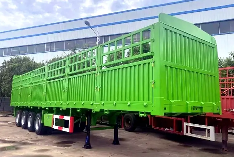 3-Axle 80 Ton Steel Fence Cargo Trailer-semi trailer-Shandong Jiuzhou Automobile Manufacturing Co., Ltd. 3-Axle 80 Ton Steel Fence Cargo Trailer-semi trailer-Shandong Jiuzhou Automobile Manufacturing Co., Ltd.