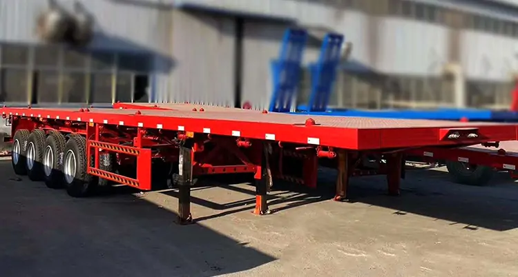 40-80 Tons 2 3 4 Axles Flatbed 20ft 40ft 45ft Container Semi Truck Trailer-semi trailer-Shandong Jiuzhou Automobile Manufacturing Co., Ltd. 40-80 Tons 2 3 4 Axles Flatbed 20ft 40ft 45ft Container Semi Truck Trailer-semi trailer-Shandong Jiuzhou Automobile Manufacturing Co., Ltd.
