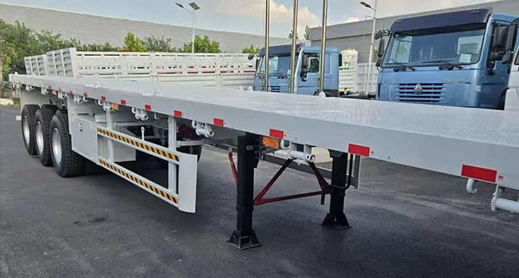 JOZOTG Brand 3 Axle 30-100Ton Flatbed Semi-Trailers-semi trailer-Shandong Jiuzhou Automobile Manufacturing Co., Ltd. JOZOTG Brand 3 Axle 30-100Ton Flatbed Semi-Trailers-semi trailer-Shandong Jiuzhou Automobile Manufacturing Co., Ltd.