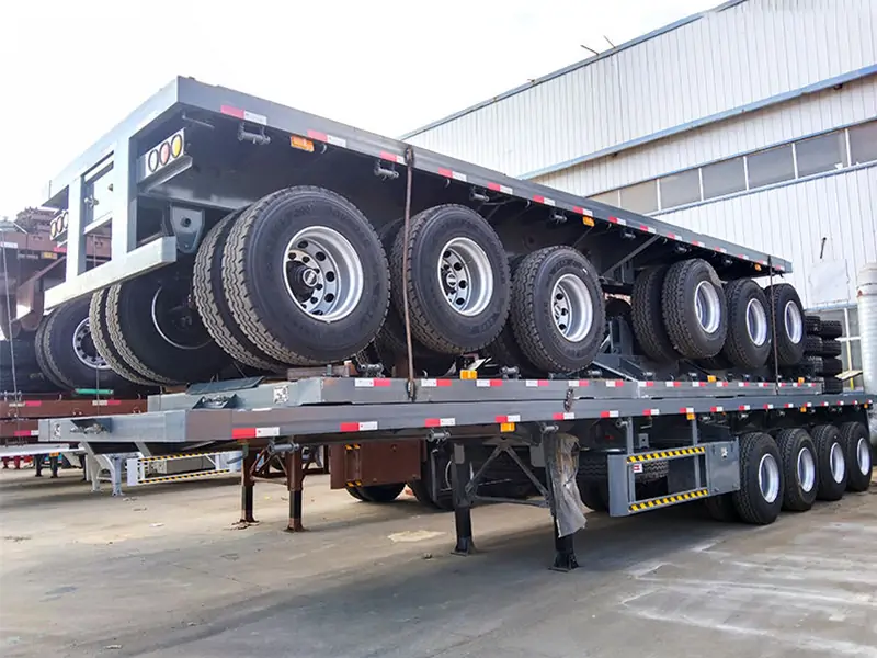 Flatbed Semi Trailer Shipped to Ghana | Heavy Duty Transport Trailer-semi trailer-Shandong Jiuzhou Automobile Manufacturing Co., Ltd.
