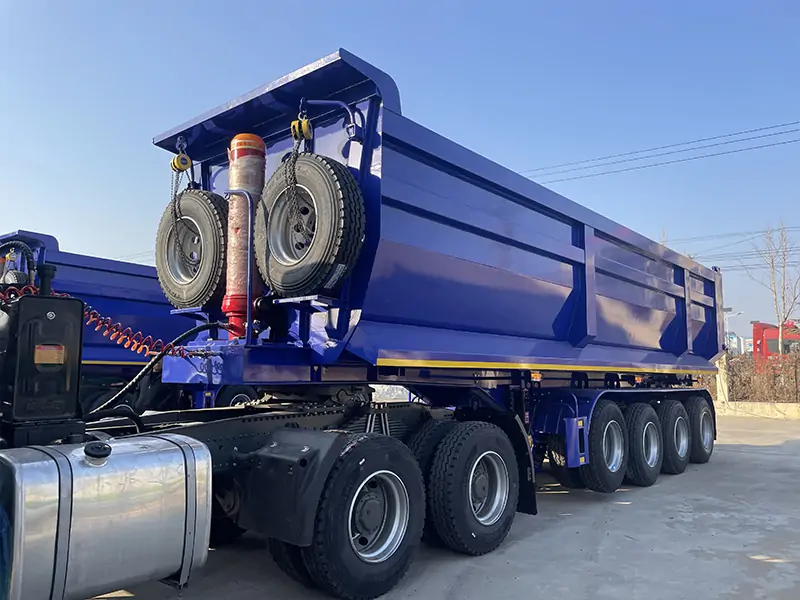 U Type Rear Dump Semi Trailers Shipped to Tanzania for Bulk Transport-semi trailer-Shandong Jiuzhou Automobile Manufacturing Co., Ltd.