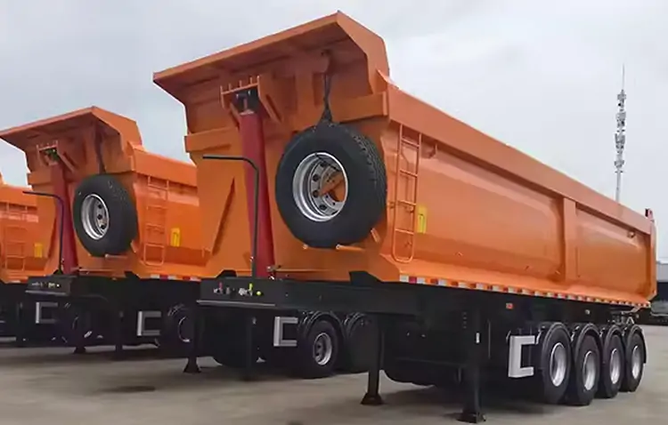 4 Axle New Rear Dump Semi Trailer-semi trailer-Shandong Jiuzhou Automobile Manufacturing Co., Ltd. 4 Axle New Rear Dump Semi Trailer-semi trailer-Shandong Jiuzhou Automobile Manufacturing Co., Ltd.