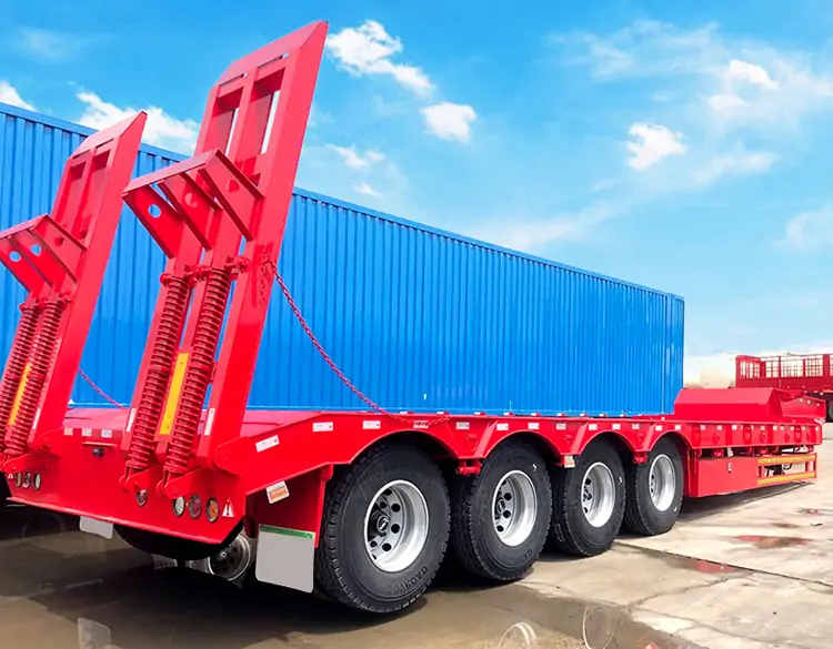 3 Axle 40Tons Low Bed Semi Trailer-semi trailer-Shandong Jiuzhou Automobile Manufacturing Co., Ltd.
