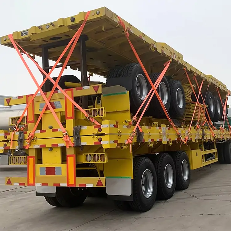 3 Axles 40Ft Container Flatbed Trailer-semi trailer-Shandong Jiuzhou Automobile Manufacturing Co., Ltd.