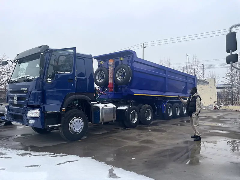 U Type Rear Dump Semi Trailers Shipped to Tanzania for Bulk Transport-semi trailer-Shandong Jiuzhou Automobile Manufacturing Co., Ltd.