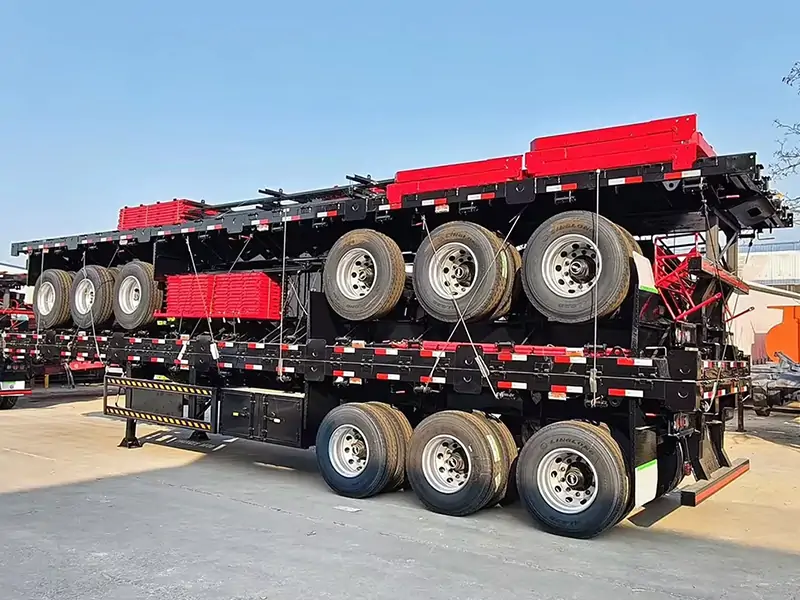 Flatbed Semi Trailers Successfully Shipped to Philippines for Port and Cargo Transport-semi trailer-Shandong Jiuzhou Automobile Manufacturing Co., Ltd.