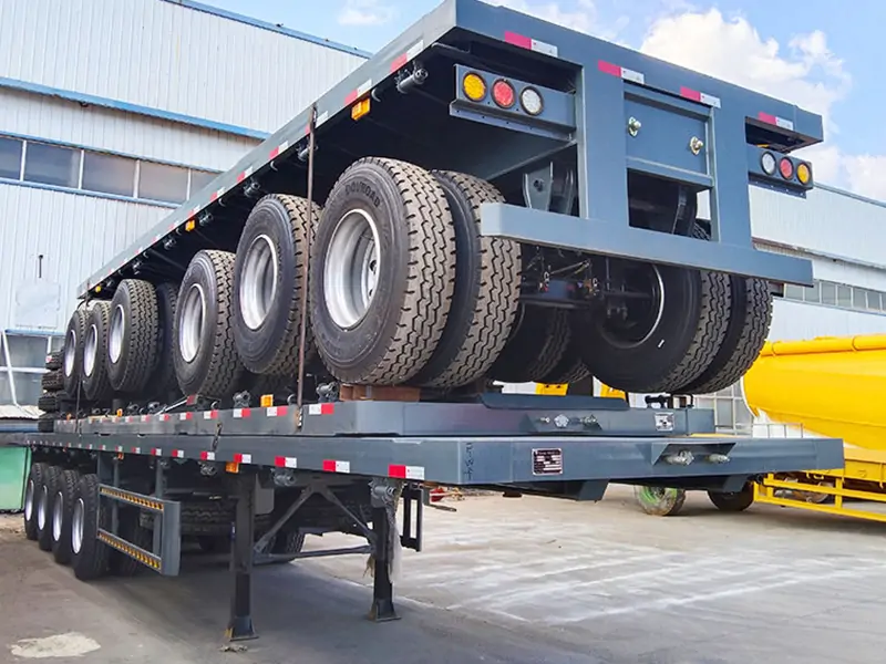 Flatbed Semi Trailer Shipped to Ghana | Heavy Duty Transport Trailer-semi trailer-Shandong Jiuzhou Automobile Manufacturing Co., Ltd.