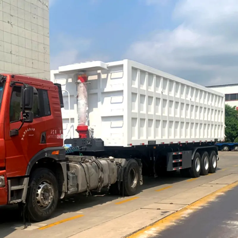 3 Axle Dump Semi Trailer for Stone Transport-semi trailer-Shandong Jiuzhou Automobile Manufacturing Co., Ltd.