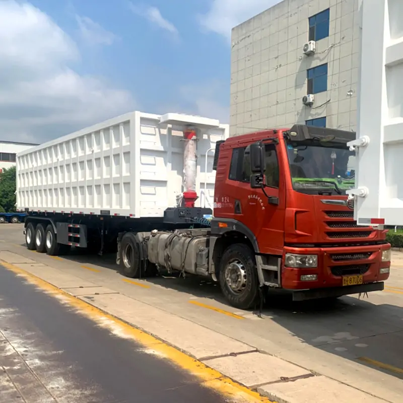 3 Axle Dump Semi Trailer for Stone Transport-semi trailer-Shandong Jiuzhou Automobile Manufacturing Co., Ltd.