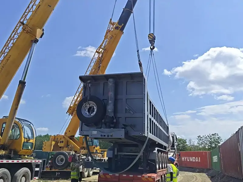 Square Rear Dump Semi-Trailers Shipped to Senegal for Local Infrastructure Transport-semi trailer-Shandong Jiuzhou Automobile Manufacturing Co., Ltd.