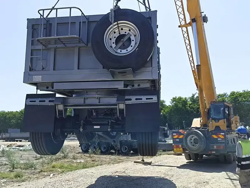 Square Rear Dump Semi-Trailers Shipped to Senegal for Local Infrastructure Transport-semi trailer-Shandong Jiuzhou Automobile Manufacturing Co., Ltd.