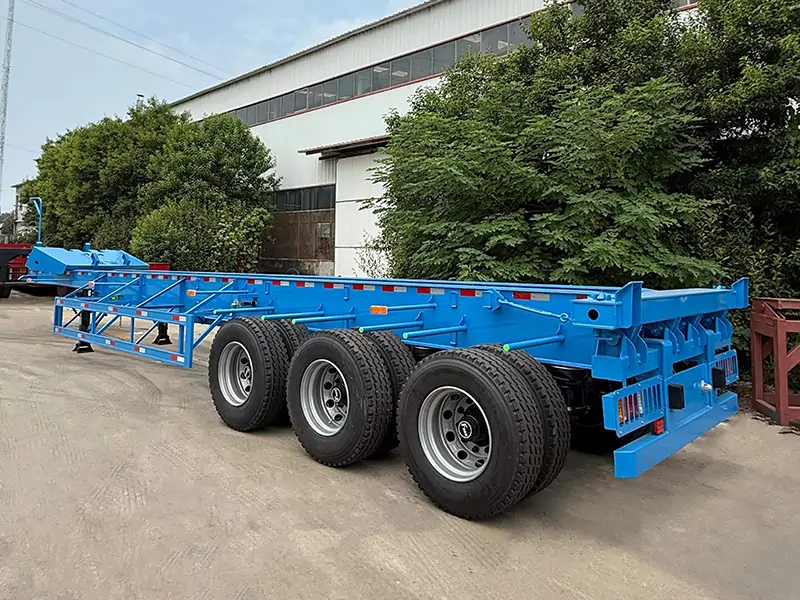 Container Chassis Semi Trailers Shipped to Indonesia for Port Logistics-semi trailer-Shandong Jiuzhou Automobile Manufacturing Co., Ltd. Container Chassis Semi Trailers Shipped to Indonesia for Port Logistics-semi trailer-Shandong Jiuzhou Automobile Manufacturing Co., Ltd.