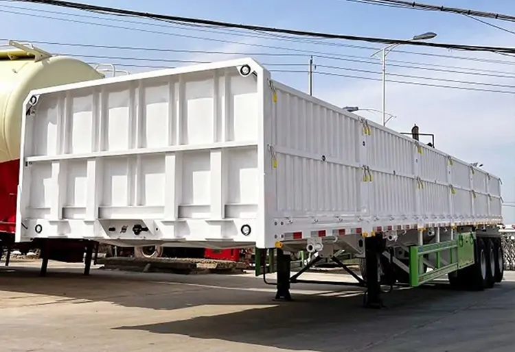 3 Axle Flat Bed Sidewall Semi Truck Trailer-semi trailer-Shandong Jiuzhou Automobile Manufacturing Co., Ltd.