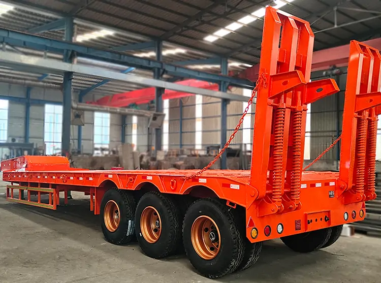 3 Axle 80-100Tons Lowbed Semi Trailer-semi trailer-Shandong Jiuzhou Automobile Manufacturing Co., Ltd. 3 Axle 80-100Tons Lowbed Semi Trailer-semi trailer-Shandong Jiuzhou Automobile Manufacturing Co., Ltd.