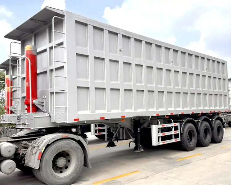 3 Axle Dump Trailer for Sand Transport-semi trailer-Shandong Jiuzhou Automobile Manufacturing Co., Ltd. 3 Axle Dump Trailer for Sand Transport-semi trailer-Shandong Jiuzhou Automobile Manufacturing Co., Ltd.